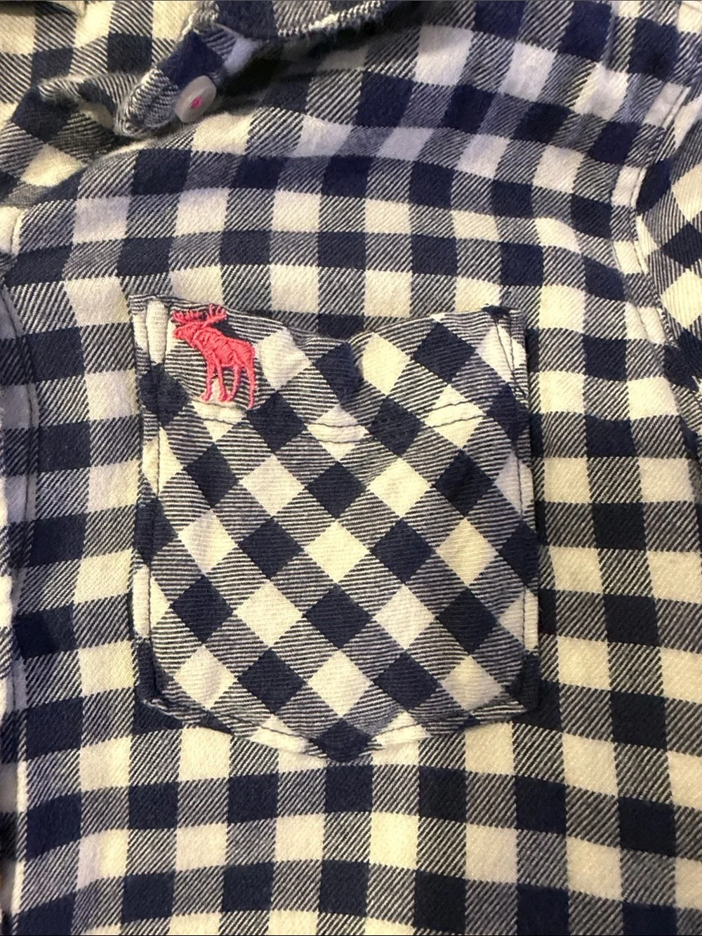 abercrombie kids Navy & White Gingham Button-Down Shirt